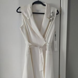 Calvin Klein Brand New White Mini Vest Dress
